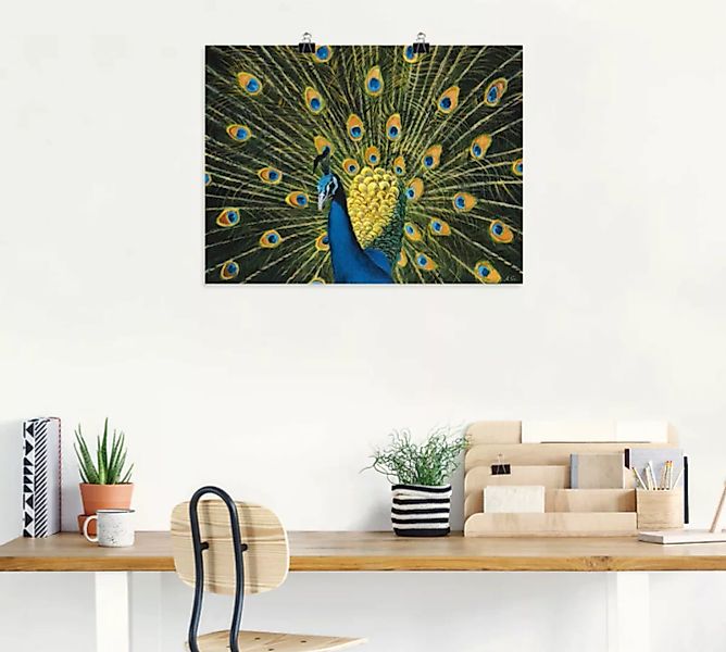 Artland Wandbild "Pfau", Vögel, (1 St.), als Alubild, Outdoorbild, Leinwand günstig online kaufen