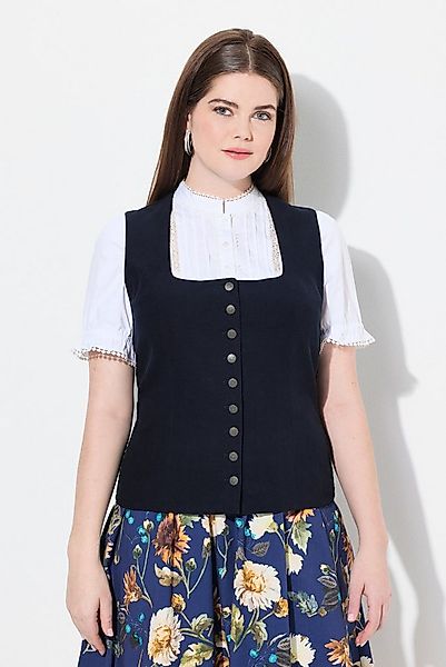 Ulla Popken Trachtenbluse Trachten-Mieder Cord Smok Slim ärmellos günstig online kaufen