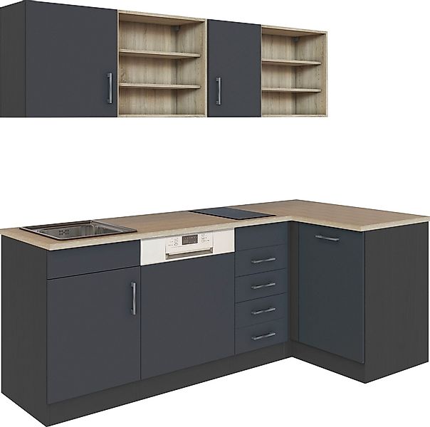 KOCHSTATION Küche »KS-Mali« Stellbreite 210/110 cm, mit E-Geräten günstig online kaufen