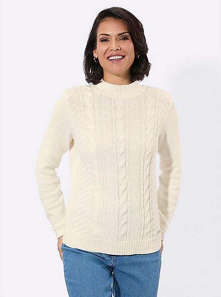 Witt Strickpullover Stehkragen-Pullover Langarm Zopfmuster günstig online kaufen