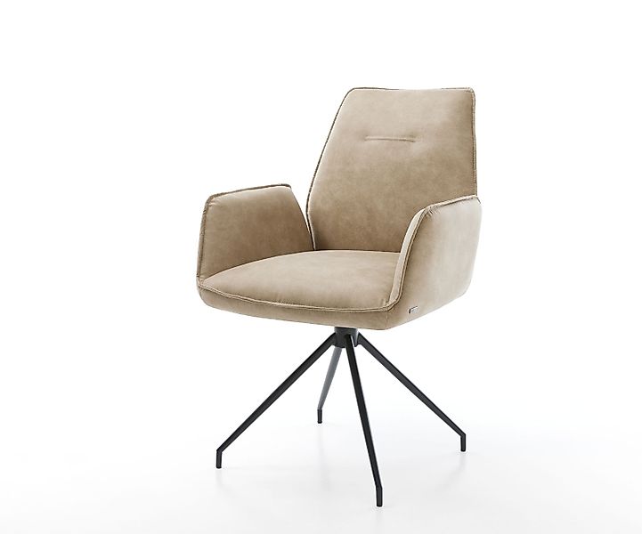 Esszimmerstuhl Zoa-Flex Mikrofaser Beige Vintage Kreuzgestell konisch Schwa günstig online kaufen