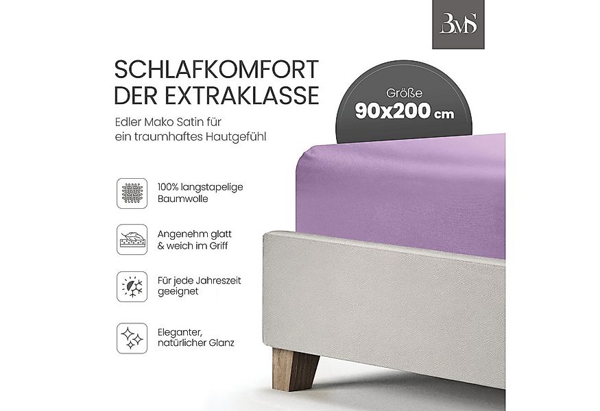 BETTWAESCHE-MIT-STIL Spannbettlaken Mako Satin Spannbettlaken, Matratzenhöh günstig online kaufen