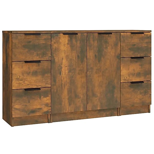 vidaXL Sideboards 3 Stk Räuchereiche Holzwerkstoff 3115841 günstig online kaufen