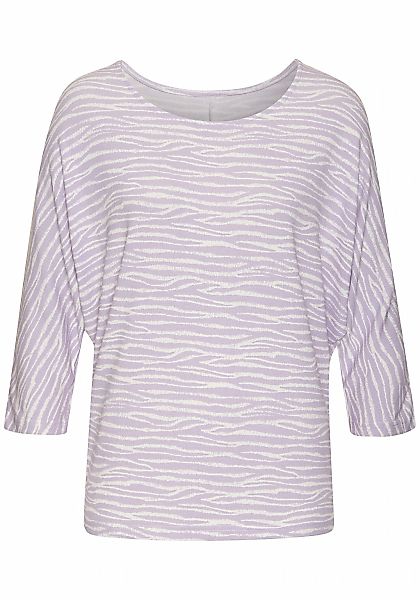 LASCANA 3/4-Arm-Shirt "mit modischem Zebra-Muster" aus weichem Viskose-Stri günstig online kaufen