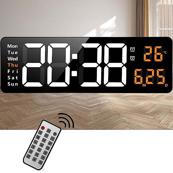 REDOM Wanduhr Elektronische Uhr mit Temperaturanzeige günstig online kaufen