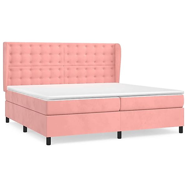 vidaXL Boxspringbett mit Matratze Rosa 200x200 cm Samt1373087 günstig online kaufen