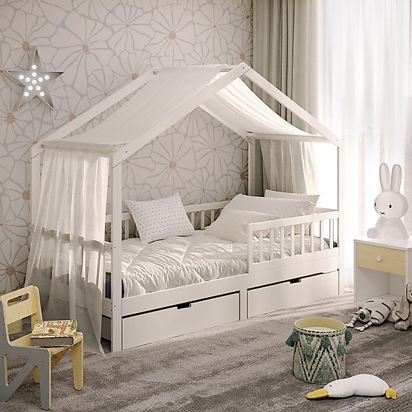 CADANI Kinderbett Hausbett Davi (Rausfallschutz abnehmbar), günstig online kaufen