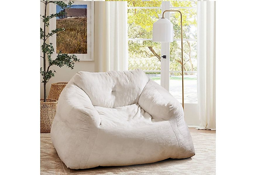 COSTWAY Sitzsack, Sessel, Bodensessel Samt mit rutschfestem Boden günstig online kaufen