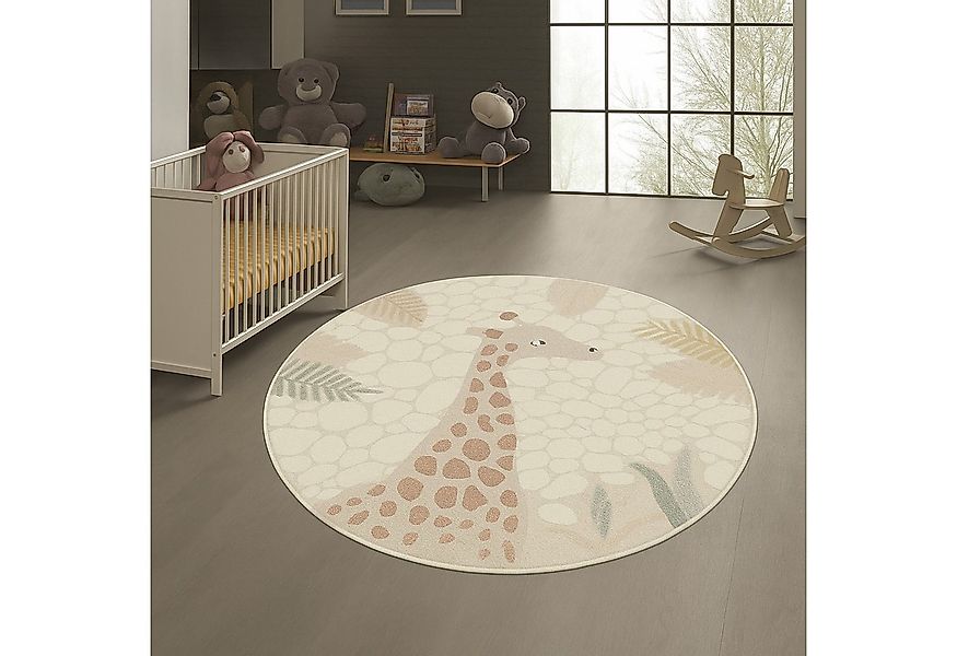 TeppichHome24 Kinderteppich Kinderzimmer Spielezimmer Teppich mit Giraffen günstig online kaufen