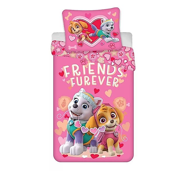 PAW PATROL Kinderbettwäsche Bett Wäsche Set Bettbezug Sky Rosa Wendebettwäs günstig online kaufen