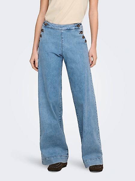 ONLY High-waist-Jeans "ONLMADISON HW BUTTON WIDE DNM GEN223NOOS" mit Knopf günstig online kaufen