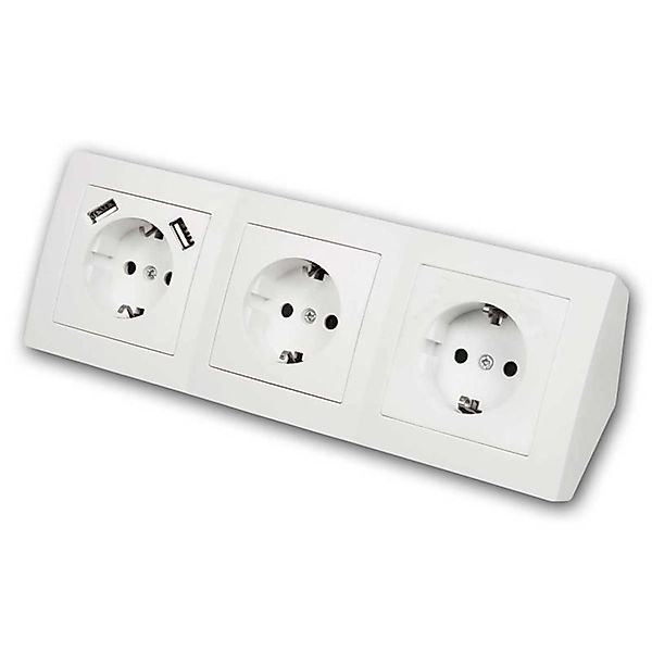 McPower Steckdosenblock Flair 3-Fach Weiß mit 2x USB A günstig online kaufen