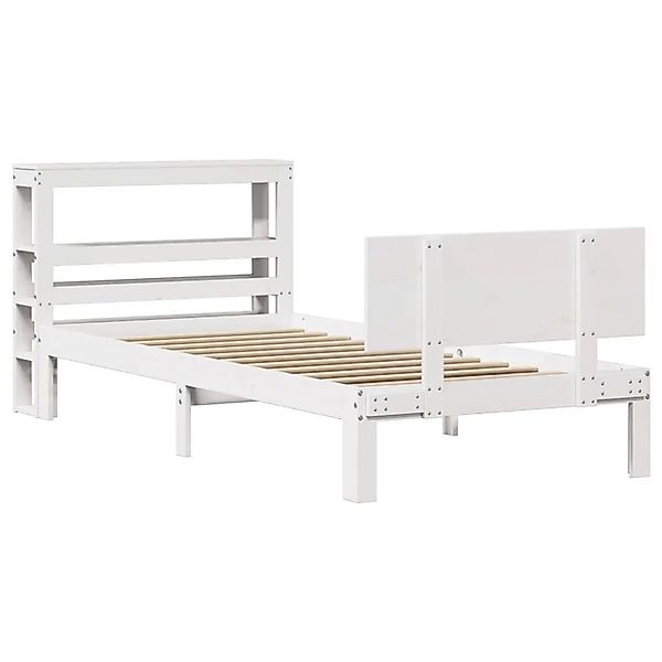 vidaXL Bettgestell mit Kopfteil Ohne Matratze Weiß 90x200 cm 3306081 günstig online kaufen