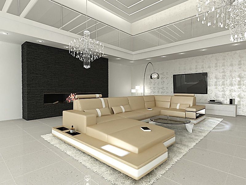 Sofa Dreams Wohnlandschaft Ledersofa Ledercouch Messana günstig online kaufen