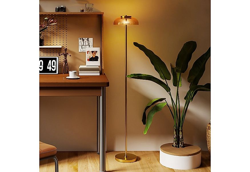 HOMCOM Stehlampe Stehleuchte mit 3000 K warmem Licht, Fußschalter, Ein-,Aus günstig online kaufen