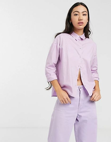 Monki – Oversize-Hemd in Lila günstig online kaufen