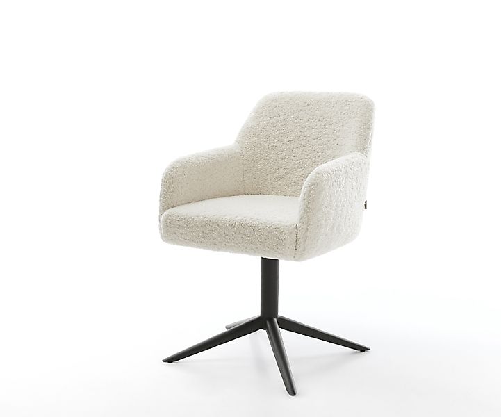 Drehstuhl Greg-Flex Teddystoff Beige Fußkreuz Schwarz 360° drehbar Wippfunk günstig online kaufen