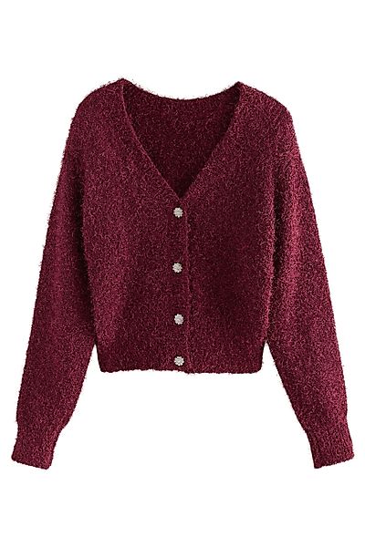 Next V-Ausschnitt-Pullover Funkelnde Wende-Strickjacke mit V-Ausschnitt günstig online kaufen