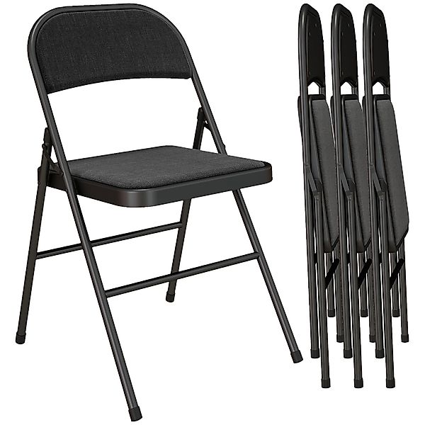 HOMCOM Klappstuhl Polyester 46L x 45B x 78H cm Schwarz günstig online kaufen