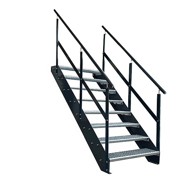 Kaminbau Mierzwa Außentreppe Premium Treppe Anthrazit günstig online kaufen