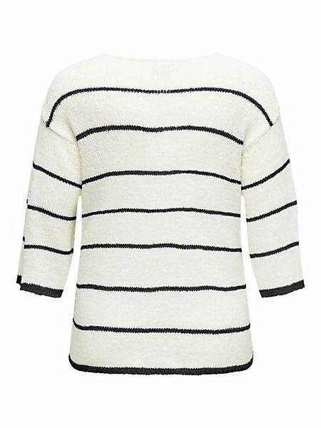 ONLY CARMAKOMA Sweatshirt CARGEENA 3/4 STRIPE V-NECK KNT günstig online kaufen