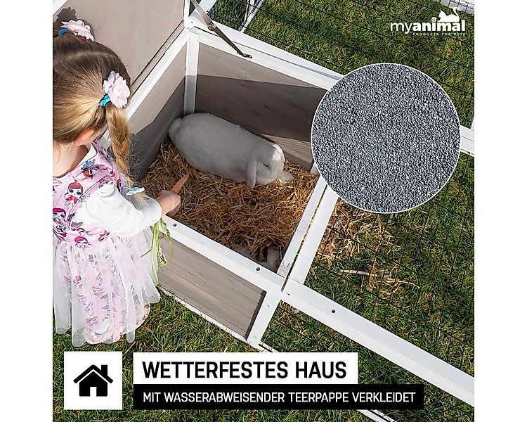My Animal Kleintierstall XXL Hasenstall MH-08 - Freilaufgehege mit Haus - W günstig online kaufen