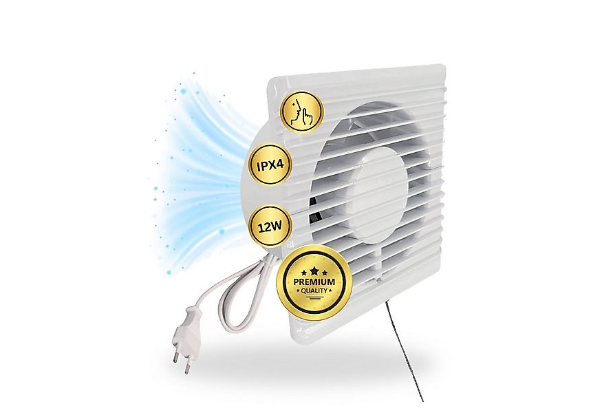 TronicXL Wandventilator Badlüfter mit Schalter Stecker IPX4 100mm Abluft Lü günstig online kaufen