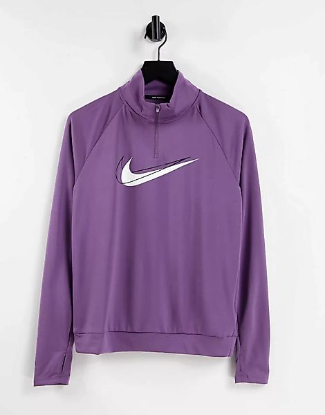 Nike Running – Dri-FIT – Midlayer-Oberteil in Lila mit Swoosh-Logo und halb günstig online kaufen