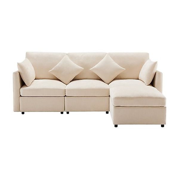 REDOM Sofa Modernes L-förmiges Ecksofa,mit Fußhocker – 4-Sitzer, Modernes C günstig online kaufen