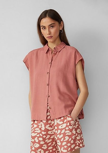 QS Kurzarmbluse Leinenmix-Bluse Waschung günstig online kaufen