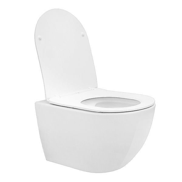 LuxeBath Tiefspül-WC Spülrandloses Hänge WC Keramik mit WC-Sitz abnehmbar S günstig online kaufen
