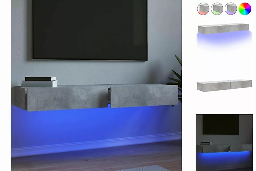 vidaXL TV-Schrank TV-Lowboard TV-Schränke mit LED-Leuchten 2 Stk Betongrau günstig online kaufen