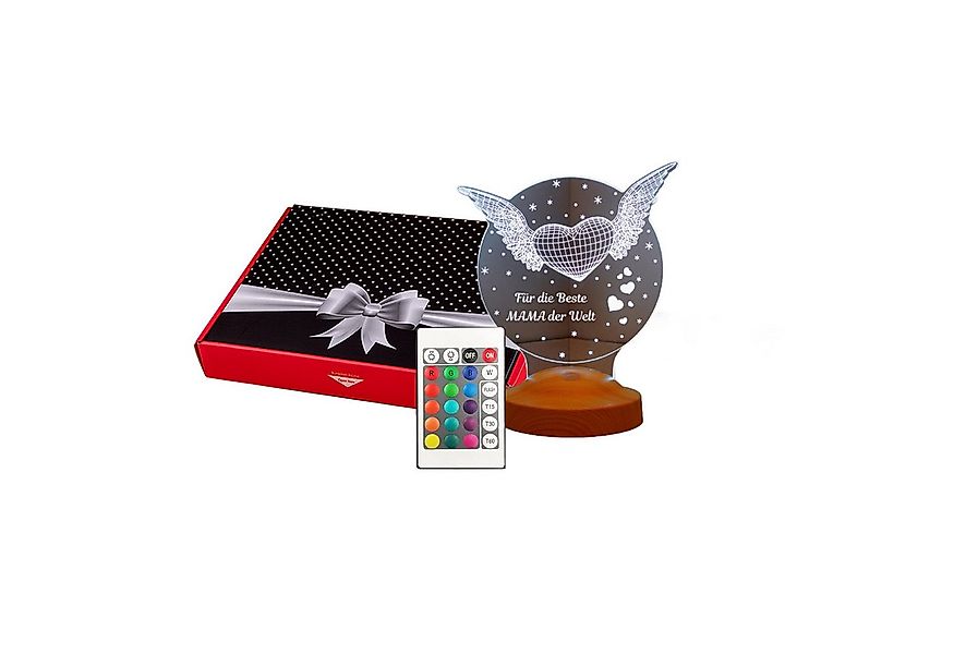 Geschenkelampe LED Nachttischlampe Fliegendes Herz 3D mehrfarbiges Nachtlic günstig online kaufen