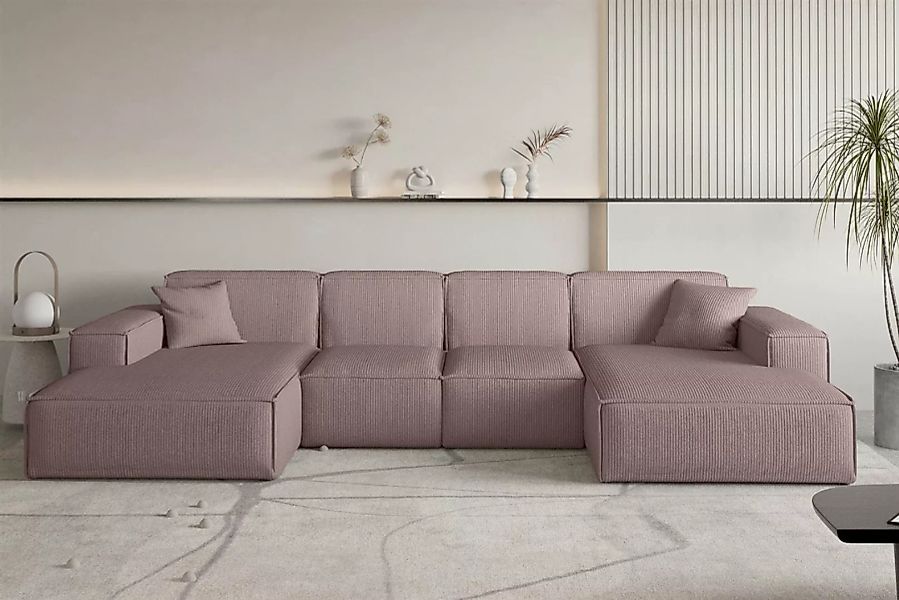 Fun Möbel Wohnlandschaft Sofa U-Form CELES PREMIUM XS in Stoff Scala, Breit günstig online kaufen