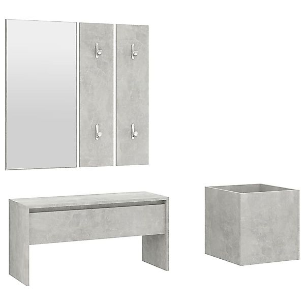 vidaXL Garderoben-Set Garderoben-Set Betongrau Holzwerkstoff günstig online kaufen