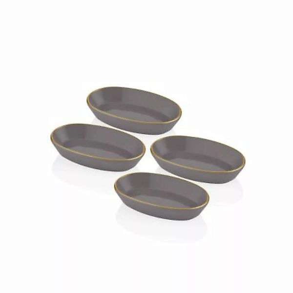 THE MIA Basic Servierteller oval Set 4-tlg. 17cm grau günstig online kaufen