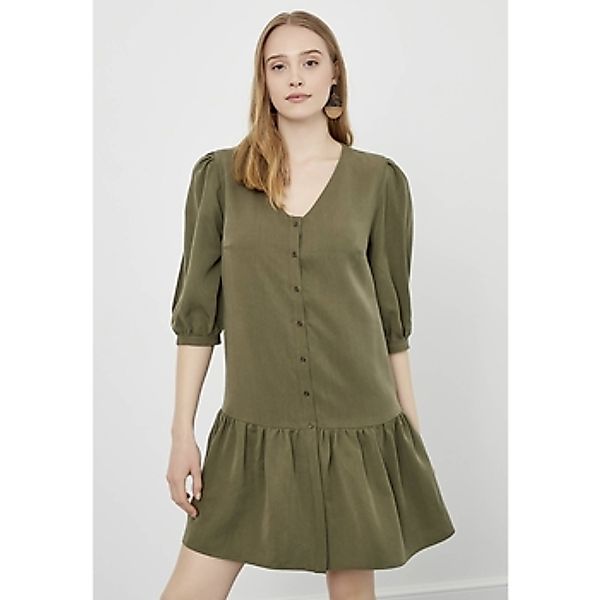 Just Like You  Kurze Kleider Khaki V Neck Mini Shirt Dress günstig online kaufen