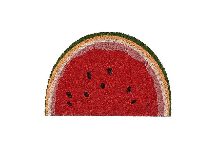 relaxdays Fußmatte Halbrunde Fußmatte Wassermelone, halbrund, Höhe: 15 mm günstig online kaufen