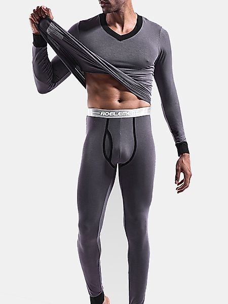 Herren Modal Stretch Thermo Unterwäsche Set Beutel Dünne Atmungsaktive Kont günstig online kaufen