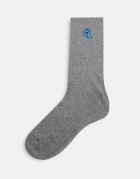 Santa Cruz – Socken in Grau mit kleinem, schreiendem Hand-Logo günstig online kaufen