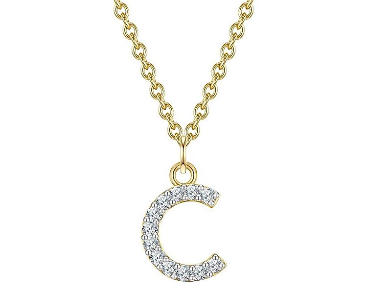 Glanzstücke München Silberkette Buchstabe C gelbgold, mit Buchstaben-Anhäng günstig online kaufen