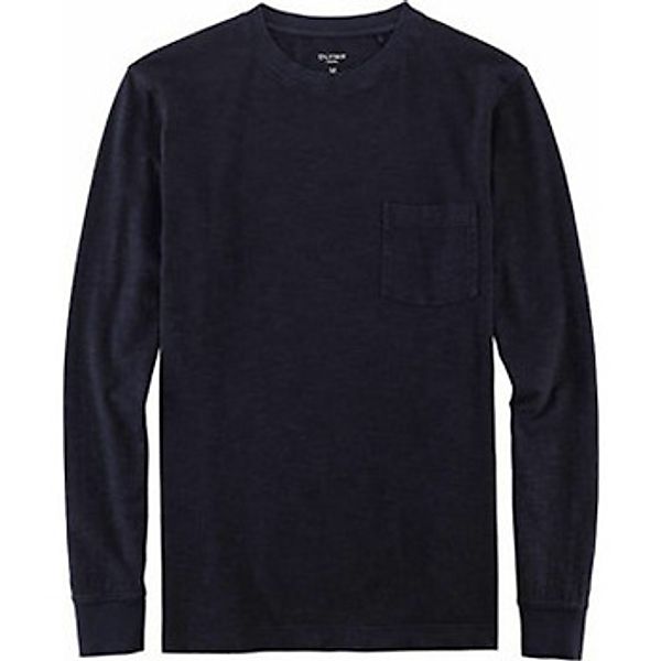 Olymp  Langarmshirt Rundhals T-Shirt für Herren in marineblau günstig online kaufen