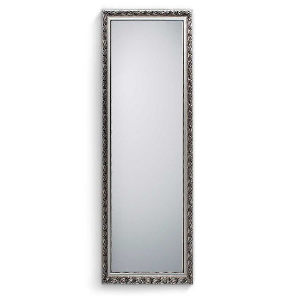 Schlafzimmerspiegel mit silbernem Holzrahmen Vintage Look günstig online kaufen