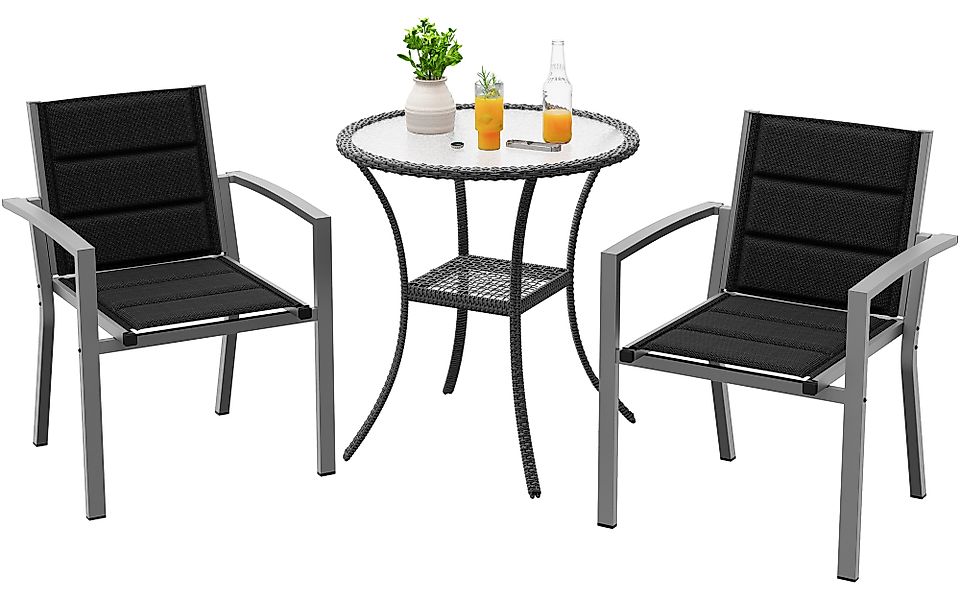 HOMALL Gartenstuhl Balkonstühle (2er Set) Stapelbare günstig online kaufen