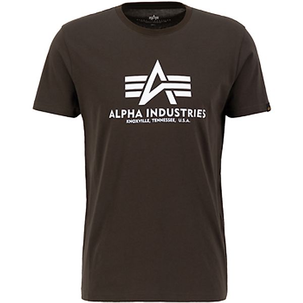 Alpha Industries  T-Shirts & Poloshirts Basic T-Shirt - black olive günstig online kaufen