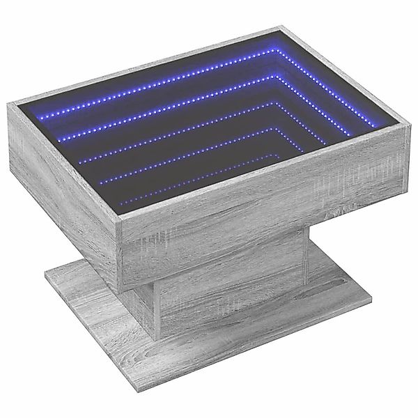 vidaXL Couchtisch LED-Couchtisch Grau Sonoma 70x50x45 günstig online kaufen