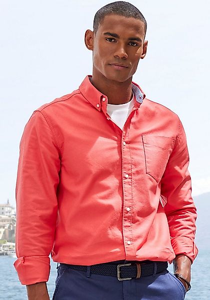 H.I.S Langarmhemd regular-fit mit Button-down-Kragen, reine Baumwolle günstig online kaufen