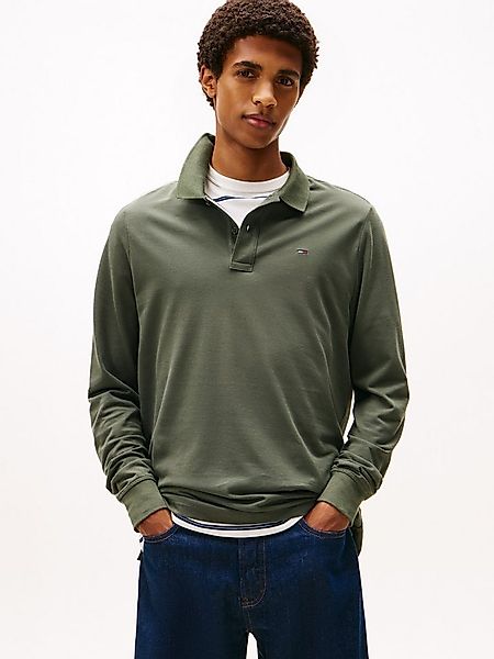 Tommy Jeans Poloshirt TJM SLIM PLACKET POLO LS EXT mit Logostickerei günstig online kaufen