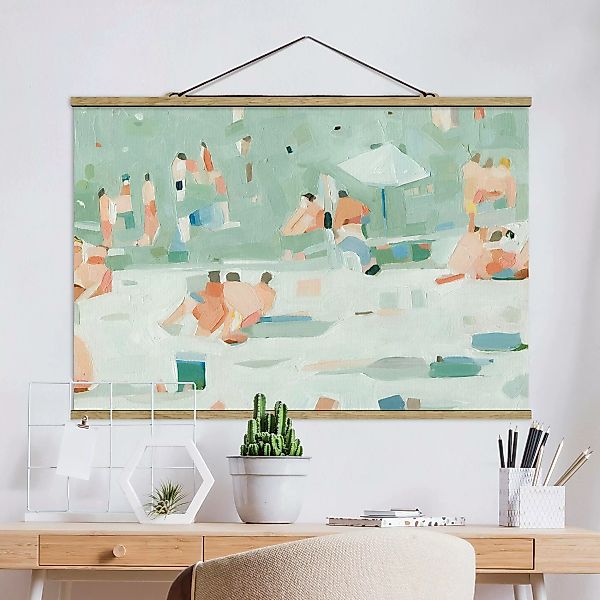 Stoffbild Strand mit Posterleisten - Querformat Sommer Konfetti I günstig online kaufen