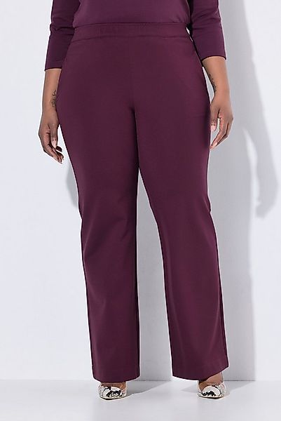 Ulla Popken Schlupfhose Punto-Hose gerades weites Bein Elastikbund günstig online kaufen